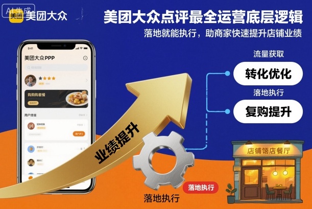 美团大众点评最全运营底层逻辑，落地就能执行，助商家快速提升店铺业绩-吾爱自习网