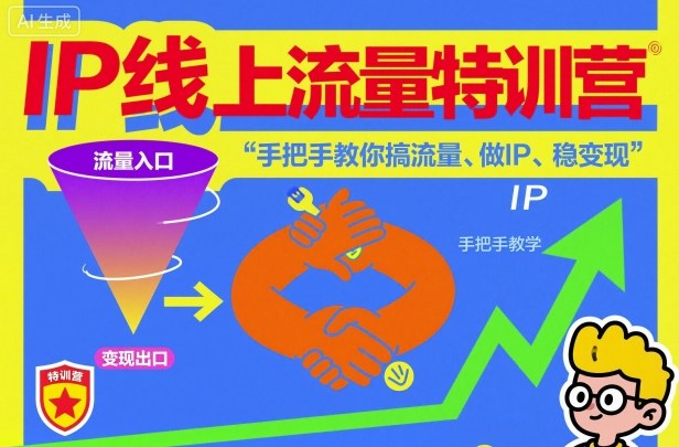 IP线上流量特训营，手把手教你搞流量、做IP、稳变现-吾爱自习网