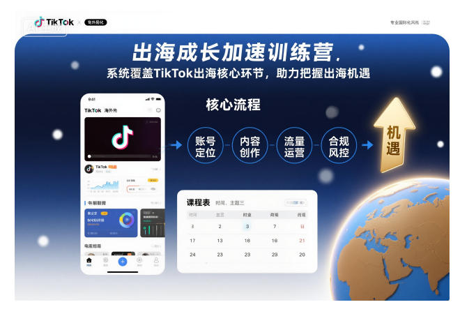 出海成长加速训练营，系统覆盖TikTok出海核心环节，助力把握出海机遇(更新)-吾爱自习网