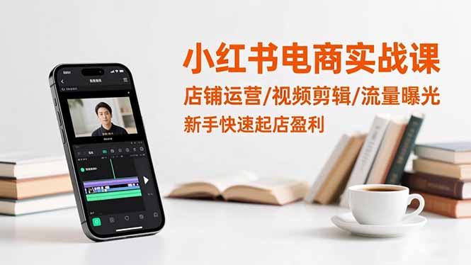 小红书电商实战课：店铺运营/视频剪辑/流量曝光，新手快速起店盈利-吾爱自习网