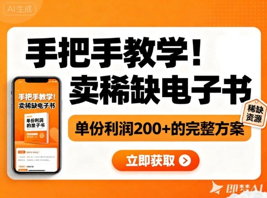 手把手教学！在小红书卖稀缺电子书，单份利润2张+的完整方案-吾爱自习网