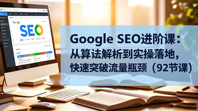 Google SEO进阶课:从算法解析到实操落地,快速突破流量瓶颈(92节课-吾爱自习网