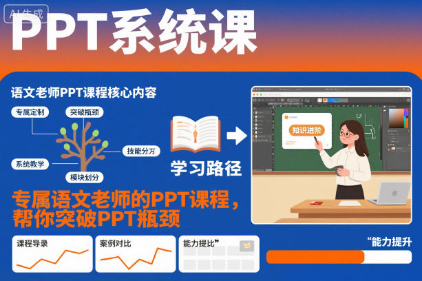PPT系统课,专属语文老师的PPT课程,帮你突破PPT瓶颈-吾爱自习网