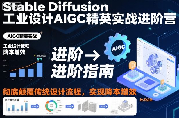 Stable Diffusion工业设计AIGC精英实战进阶营，彻底颠覆传统设计流程，实现降本增效-吾爱自习网