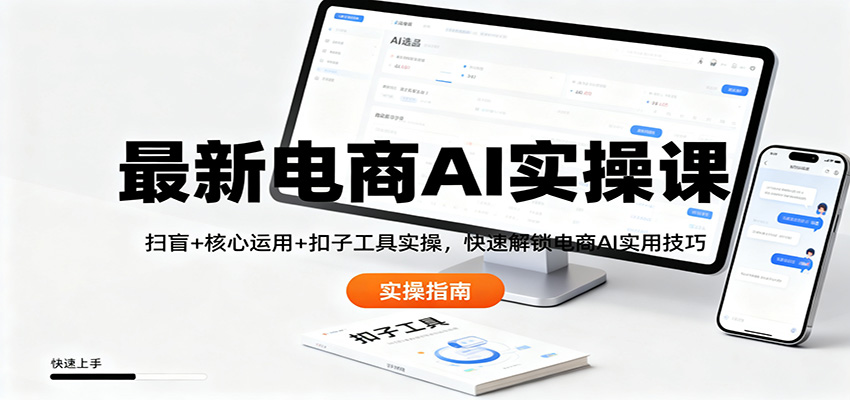 最新电商AI实操课:扫盲+核心运用+扣子工具实操,快速解锁电商AI实用技巧-吾爱自习网