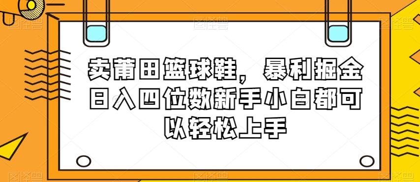 卖莆田篮球鞋，暴利掘金日入四位数新手小白都可以轻松上手【揭秘】-吾爱自习网