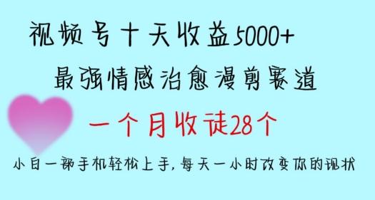 十天收益5000+，多平台捞金，视频号情感治愈漫剪，一个月收徒28个，小白一部手机轻松上手【揭秘】-吾爱自习网