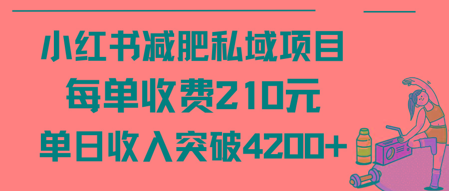 (9466期)小红书减肥私域项目每单收费210元单日成交20单，最高日入4200+-吾爱自习网