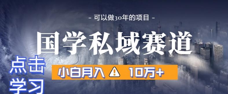 暴力国学私域赛道，小白月入10万+，引流+转化完整流程【揭秘】-吾爱自习网