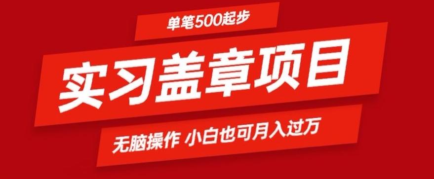 实习代盖章项目一单500起普通人可落地项目小白也可轻易上手-吾爱自习网