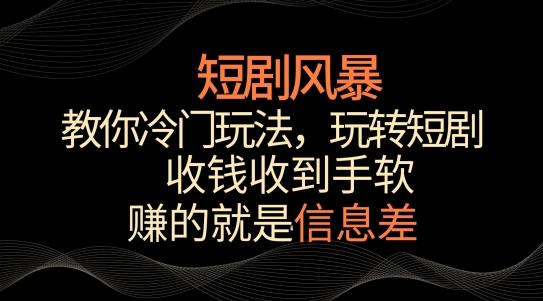 短剧风暴，教你冷门玩法，玩转短剧，收钱收到手软【揭秘】-吾爱自习网