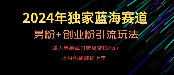 2024年独家蓝海赛道，成人用品单日卖货变现4W+，男粉+创业粉引流玩法，不愁搞不到流量【揭秘】-吾爱自习网