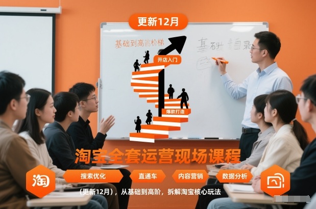 淘宝全套运营现场课程(更新26年1月),从基础到高阶,拆解淘宝核心玩法-吾爱自习网
