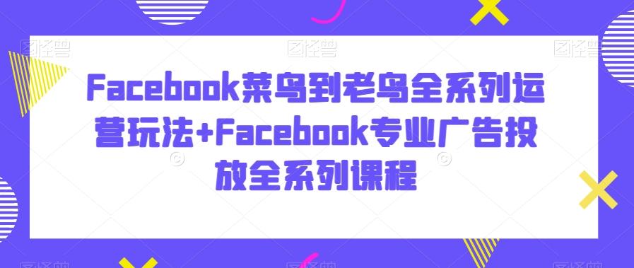 Facebook菜鸟到老鸟全系列运营玩法+Facebook专业广告投放全系列课程-吾爱自习网