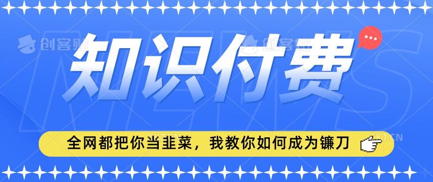 2024最新知识付费项目，小白也能轻松入局，全网都在教你做项目，我教你做镰刀【揭秘】-吾爱自习网