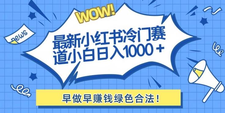 最新小红书冷门赛道日入1000+一部手机小白轻松-吾爱自习网