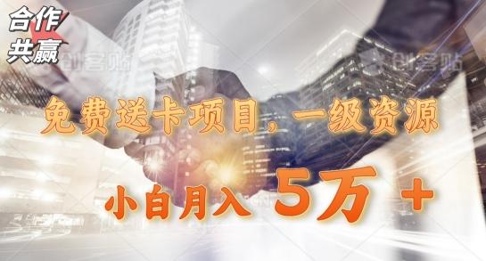 免费送卡项目，一级资源，小白月入5万+-吾爱自习网