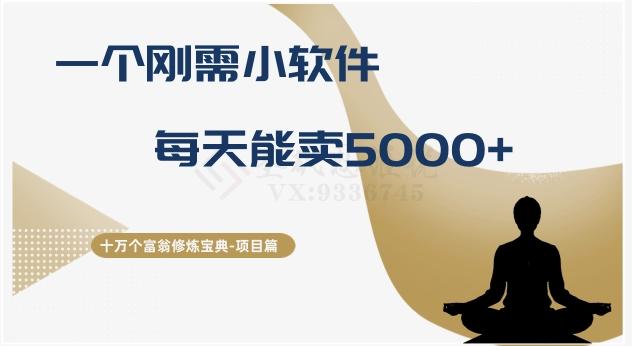 十万个富翁修炼宝典之17.一个刚需小软件，每天能卖5000+-吾爱自习网