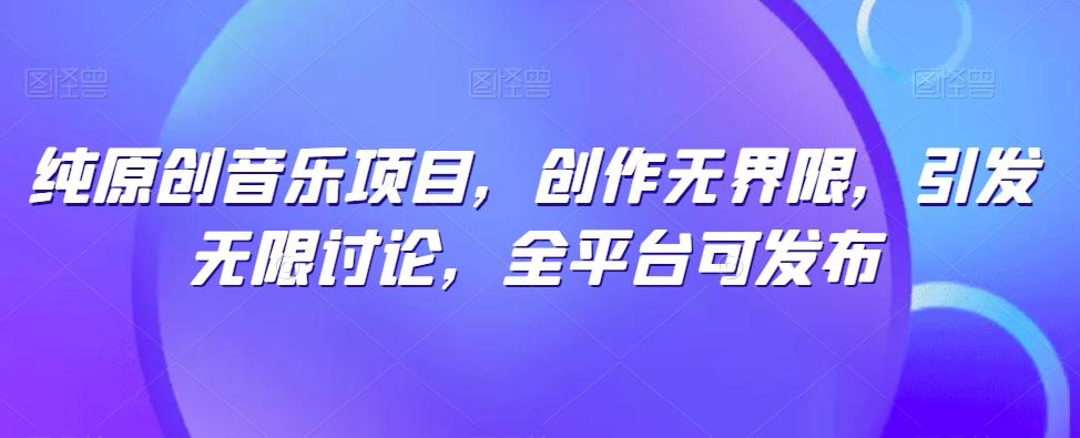 纯原创音乐项目，创作无界限，引发无限讨论，全平台可发布【揭秘】-吾爱自习网