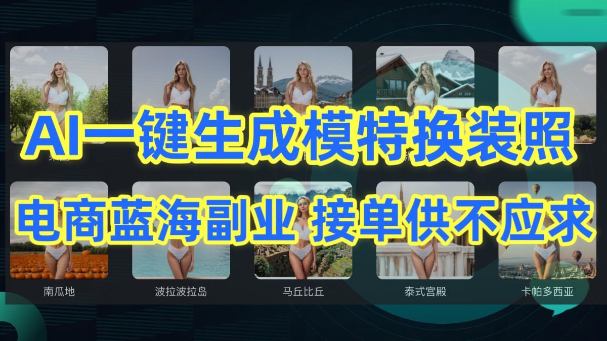 AI制作一键生成模特换装照，电商蓝海副业，接单供不应求-吾爱自习网