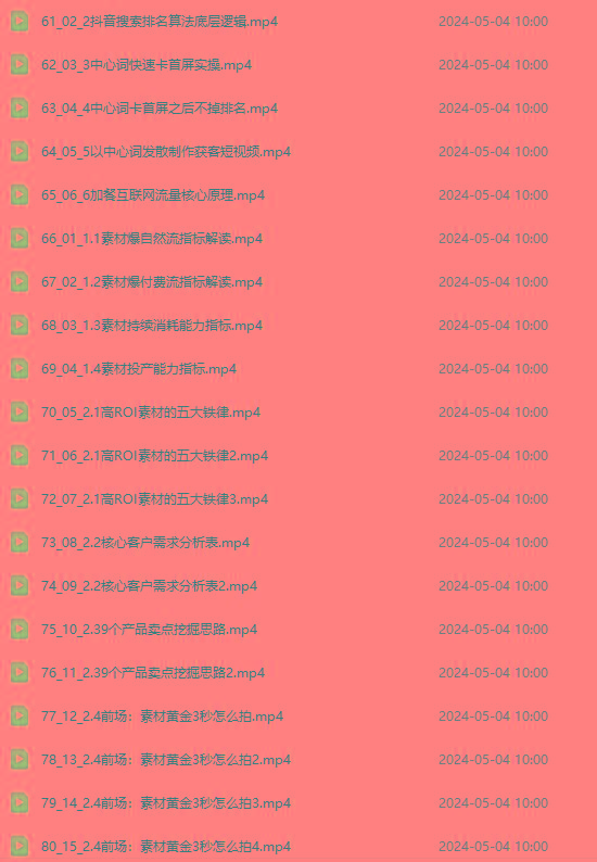 图片[4]-2024单品正价起号，直播素材投流选品：选品课+投流课+素材课+卡首屏/100节-吾爱自习网