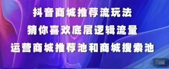 抖音商城运营课程，猜你喜欢入池商城搜索商城推荐人群标签覆盖-吾爱自习网