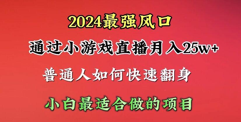 (10020期)2024年最强风口，通过小游戏直播月入25w+单日收益5000+小白最适合做的项目-吾爱自习网