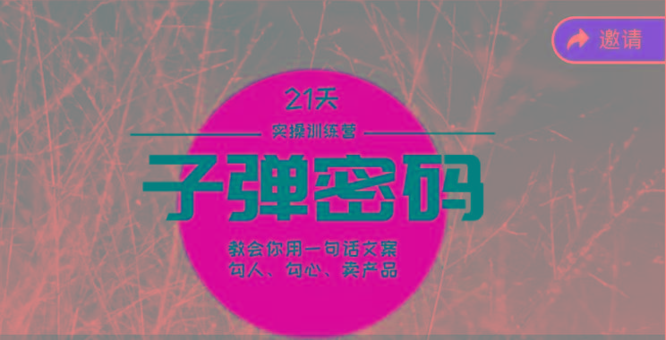《子弹密码训练营》-用一句话文案勾人勾心卖产品，21天学到顶尖文案大师策略和技巧-吾爱自习网