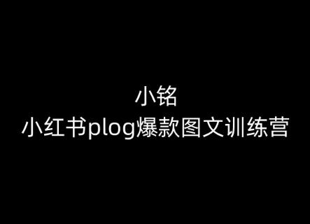 小铭-小红书plog爆款图文训练营，教你从0-1做小红书-吾爱自习网