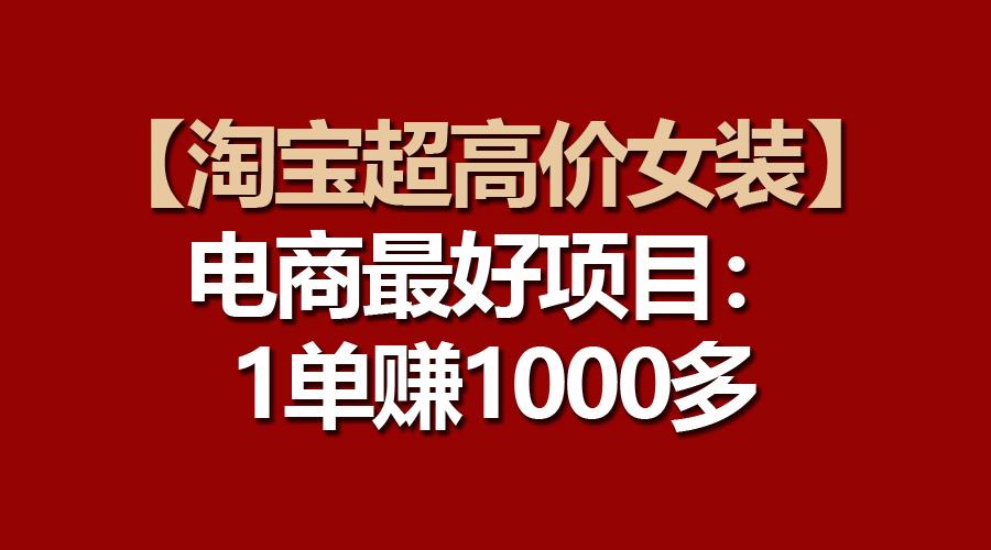 【淘宝超高价女装】电商最好项目：一单赚1000多-吾爱自习网