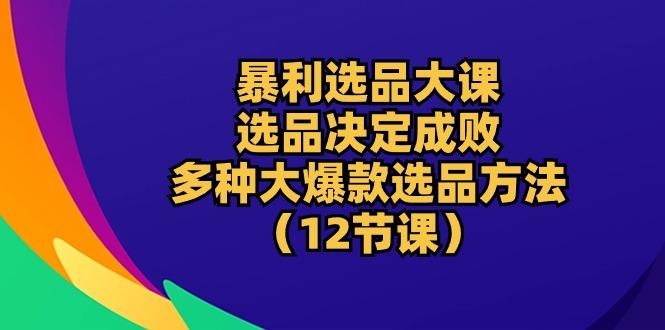 暴利 选品大课：选品决定成败，教你多种大爆款选品方法(12节课-吾爱自习网