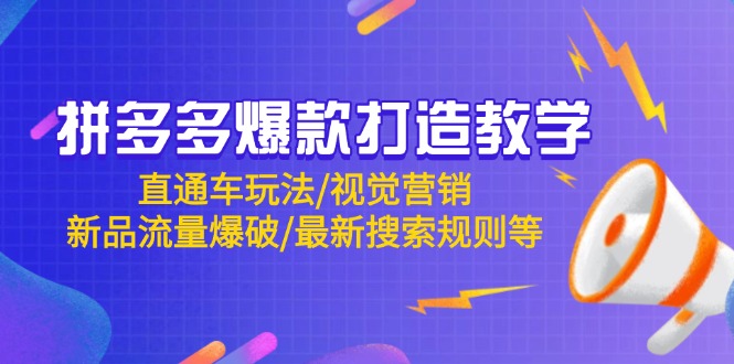 拼多多爆款打造教学：直通车玩法/视觉营销/新品流量爆破/最新搜索规则等-吾爱自习网