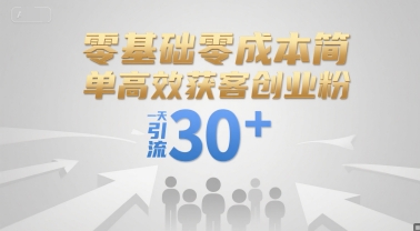 零基础零成本简单高效获客创业粉，一天引流30+-吾爱自习网