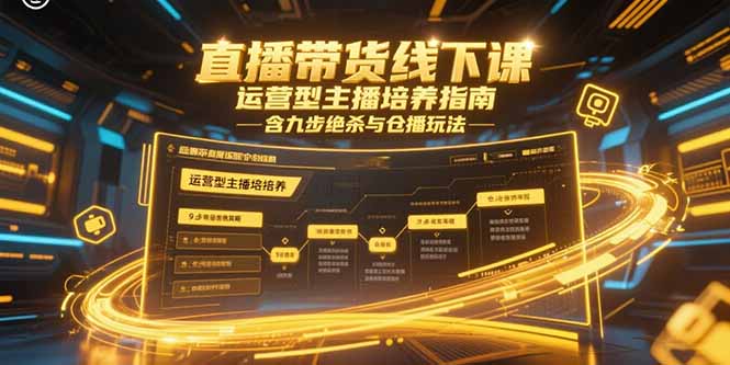 直播带货线下课，运营型主播培养指南，含九步绝杀与仓播玩法-吾爱自习网