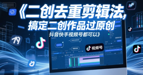 短视频二创去重剪辑法，搞定二创作品过原创，抖音快手视频号都可以-吾爱自习网