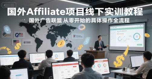 国外Affiliate项目线下实训教程，国外广告联盟从零开始的具体操作全流程-吾爱自习网
