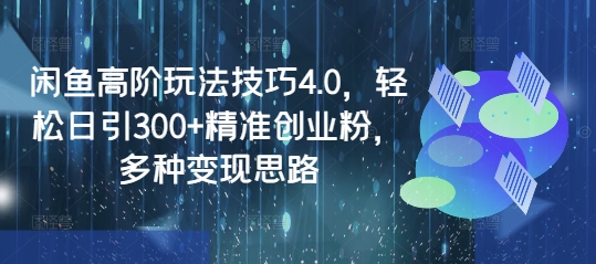 闲鱼高阶玩法技巧4.0，轻松日引300+精准创业粉，多种变现思路-吾爱自习网