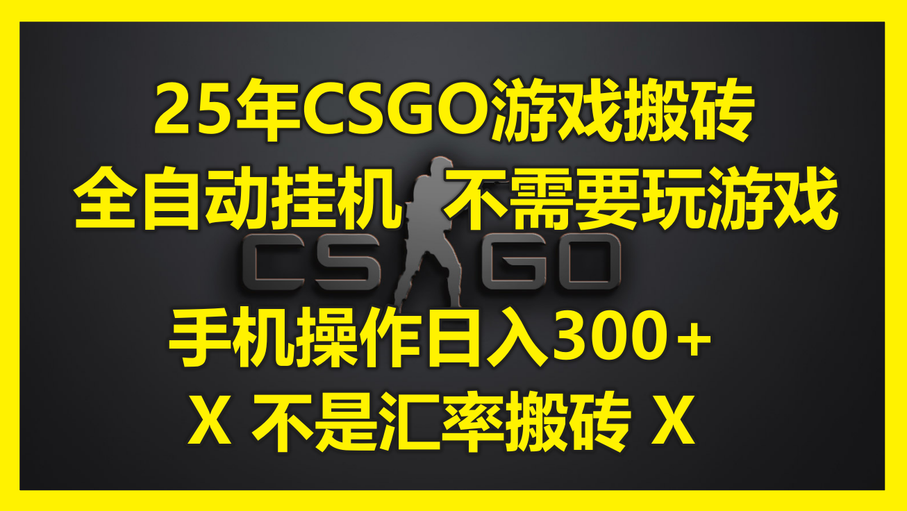 25年CSGO游戏搬砖，全自动挂机，不需要玩游戏，手机操作日入300+。(不…-吾爱自习网