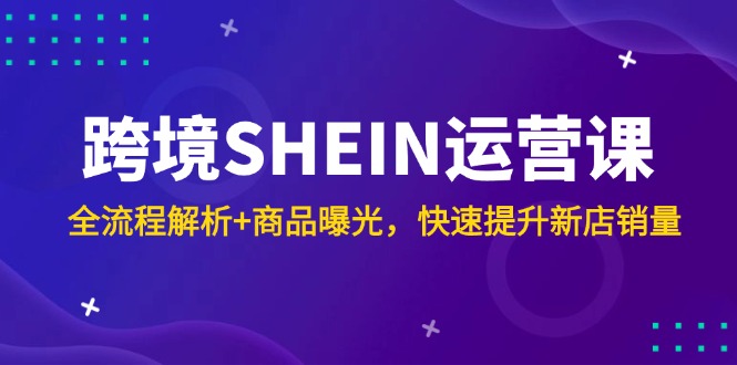 跨境SHEIN运营课，全流程解析+商品曝光，快速提升新店销量-吾爱自习网
