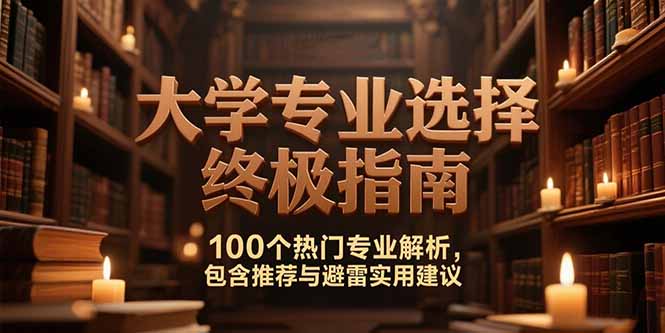 付费文：大学专业选择终极指南,100个热门专业解析,包含推荐与避雷实用建议-吾爱自习网
