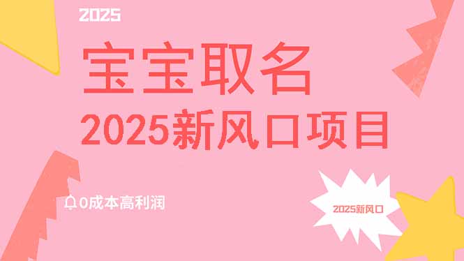 2025新风口项目宝宝取名，0成本高利润，附保姆级教程，月入过万不是梦-吾爱自习网