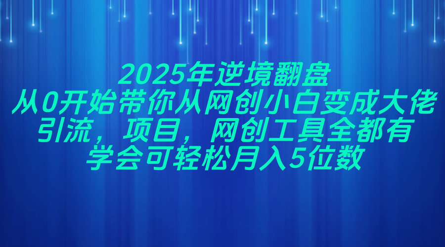 2025年逆境翻盘，从0开始带你从网创小白变成大佬，引流，项目，网创工…-吾爱自习网