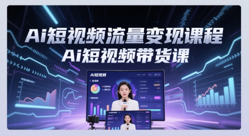 Ai短视频流量变现课程，Ai短视频带货课-吾爱自习网