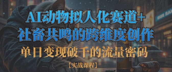 单日变现破千的流量密码，AI动物拟人化赛道+社畜共鸣的跨维度创作-吾爱自习网