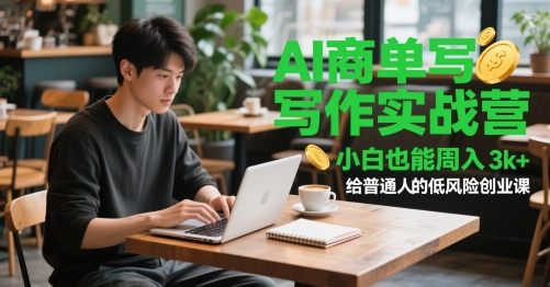 AI商单写作实战营，小白也能周入3k+，给普通人的低风险创业课-吾爱自习网