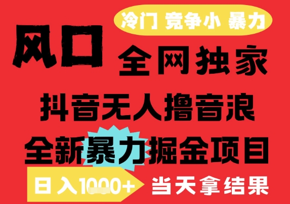 25年6月高爆抖音无人直播最新撸音浪掘金项目，解放双手小白可做，无脑日入1k+，门槛低【揭秘】-吾爱自习网