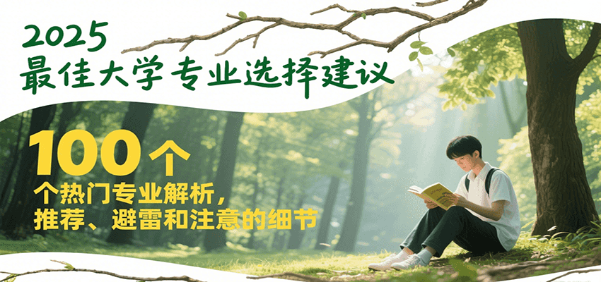 2025最佳大学专业选择建议，100个热门专业解析，推荐、避雷和注意的细节-吾爱自习网