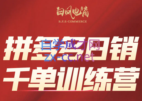 白凤电商·拼多多日销千单训练营(更新5月)-吾爱自习网