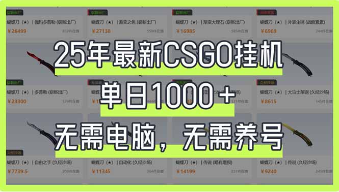 25年最新CSGO挂机系统，单日1000+，无需电脑，无需养号，0基础可上手-吾爱自习网