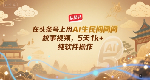 在头条号上用AI生民间故事视频，5天1k+，纯软件操作-吾爱自习网